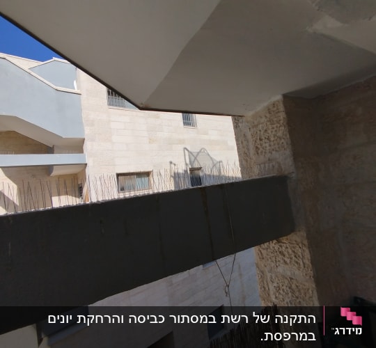 קוצים למניעת יונים על מעקה מרפסת